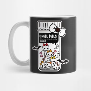 chill pills cute skull cartoon Mug